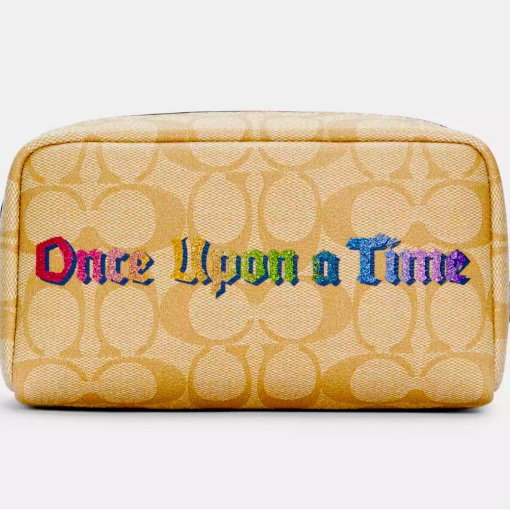 Disney Coach Small Boxy Cosmetic Case In Signature Canvas With Once Upon A Time